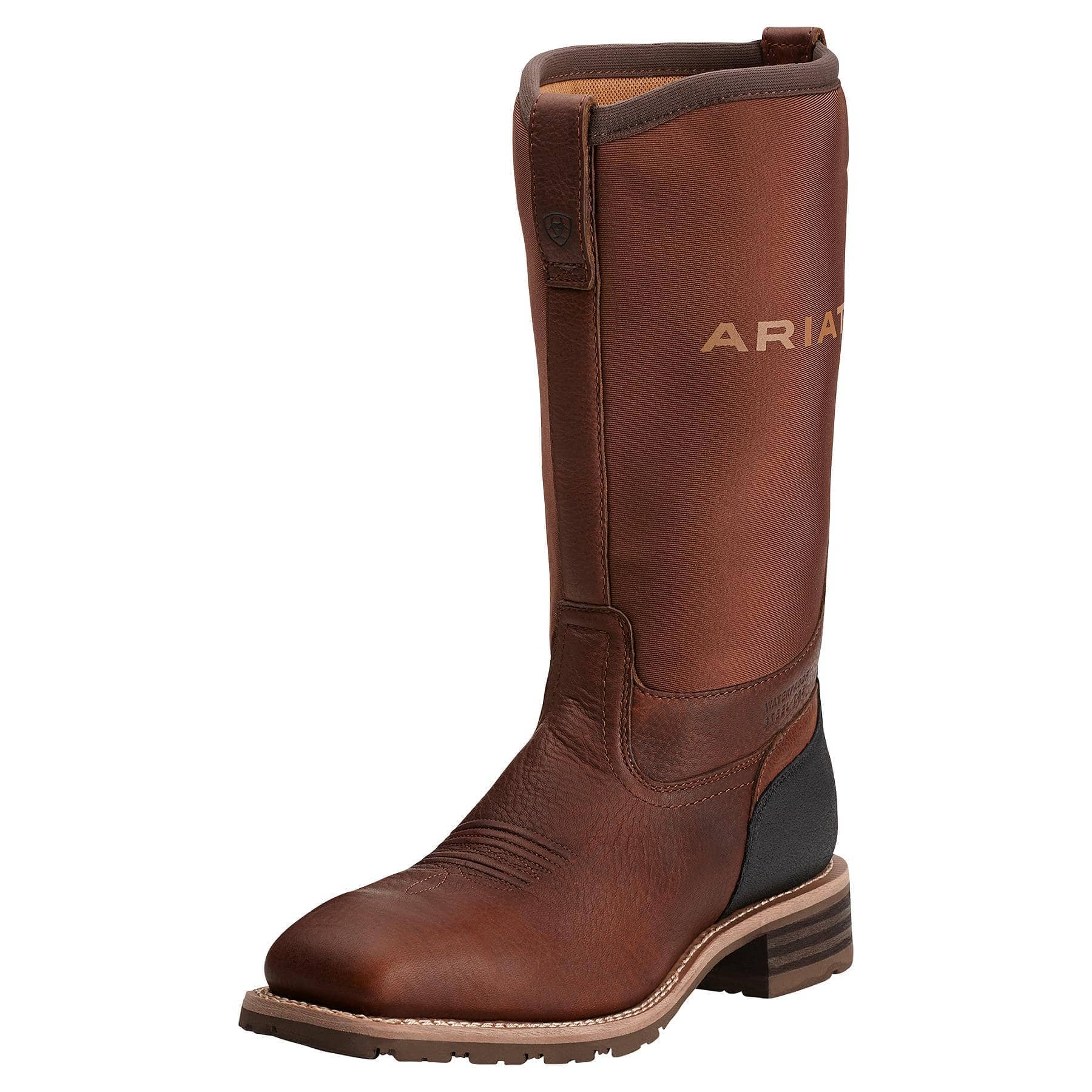 ARIAT - Hybrid All Weather Waterproof Steel Toe Work Boot, Oiled Brown - Becker Safety and Supply