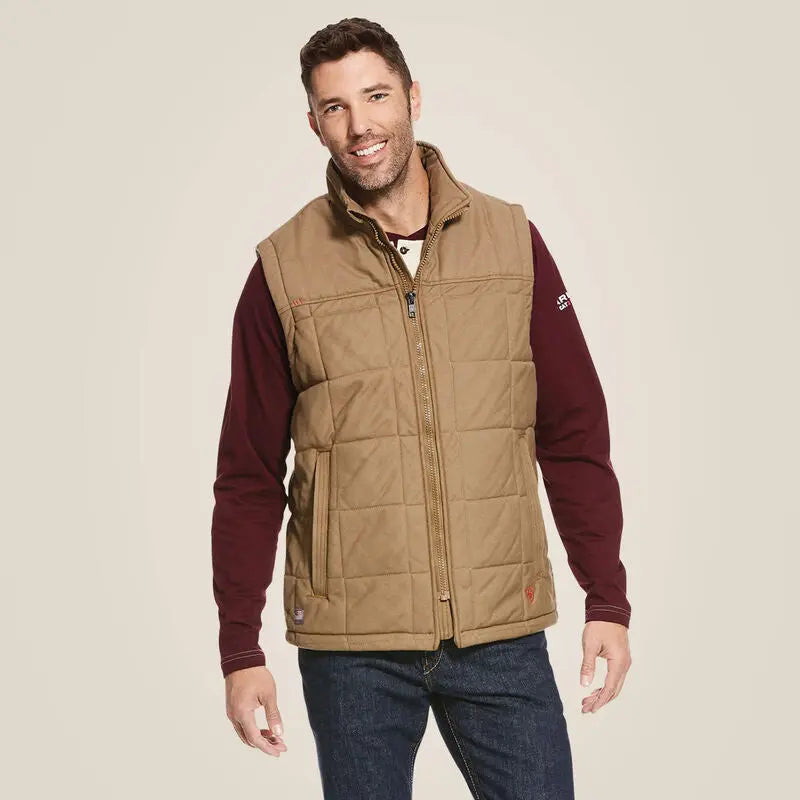 ARIAT - MNS - FR CRIUS INSULATED VEST - KHAKI  Becker Safety and Supply