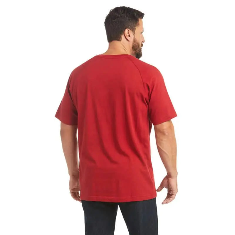 ARIAT - Men's Rebar Rebar Cotton Strong T-Shirt, Red - Becker Safety and Supply