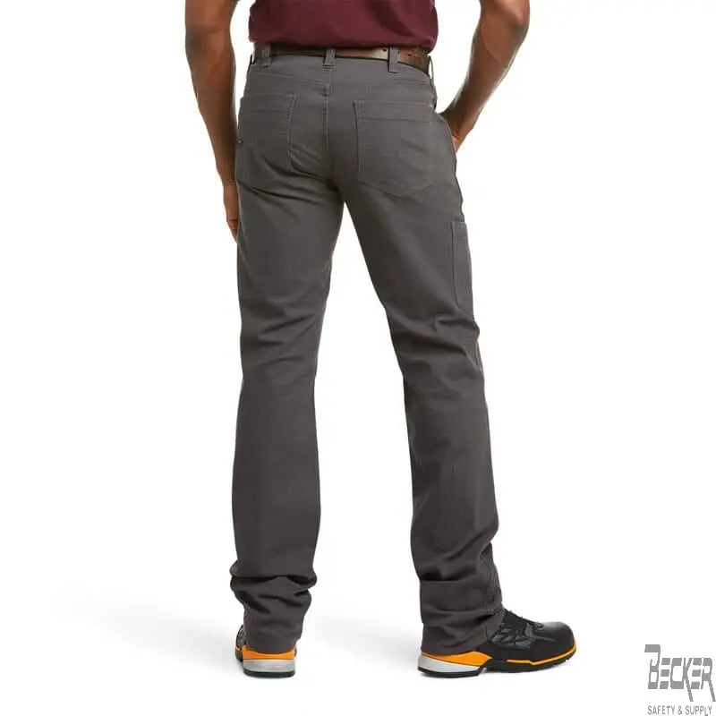 ARIAT - Rebar M4 Relaxed DuraStretch Made Tough Stackable Straight Leg Pant, Grey - Becker Safety and Supply