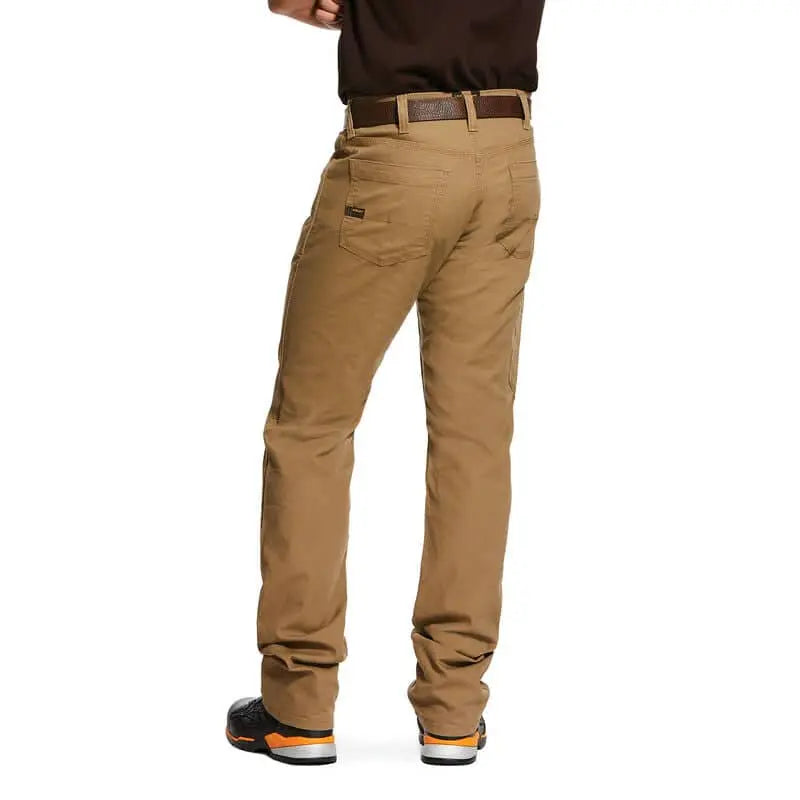 ARIAT - Rebar M4 Relaxed DuraStretch Made Tough Stackable Straight Leg Pant, Khaki - Becker Safety and Supply