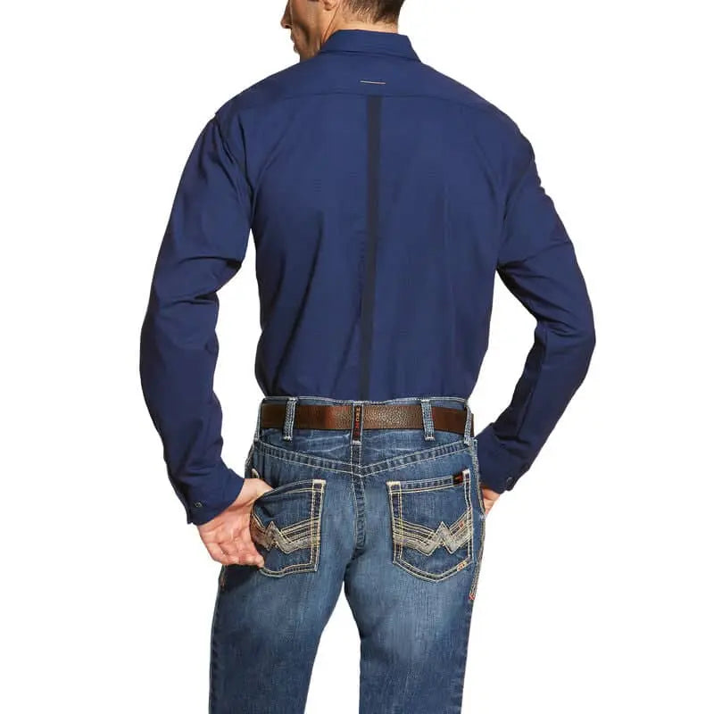 ARIAT - Rebar Workman Work Shirt, Navy - Becker Safety and Supply