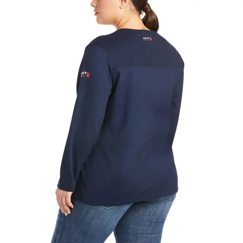 ARIAT - WMS FR AC Crew Top, Navy - Becker Safety and Supply
