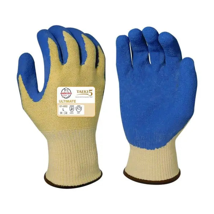 ARMOR GUYS - TAEKI 5 Kevlar A3 Cut Glove - Latex Crinkle Palm - EN407 Lvl 2 - Becker Safety and Supply