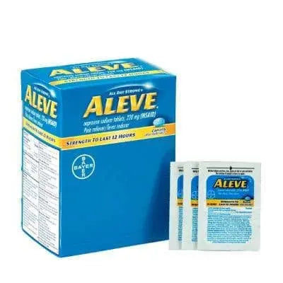 Aleve Naproxen Sodium Medication, 50 Packets Of One Tablet - Becker Safety and Supply