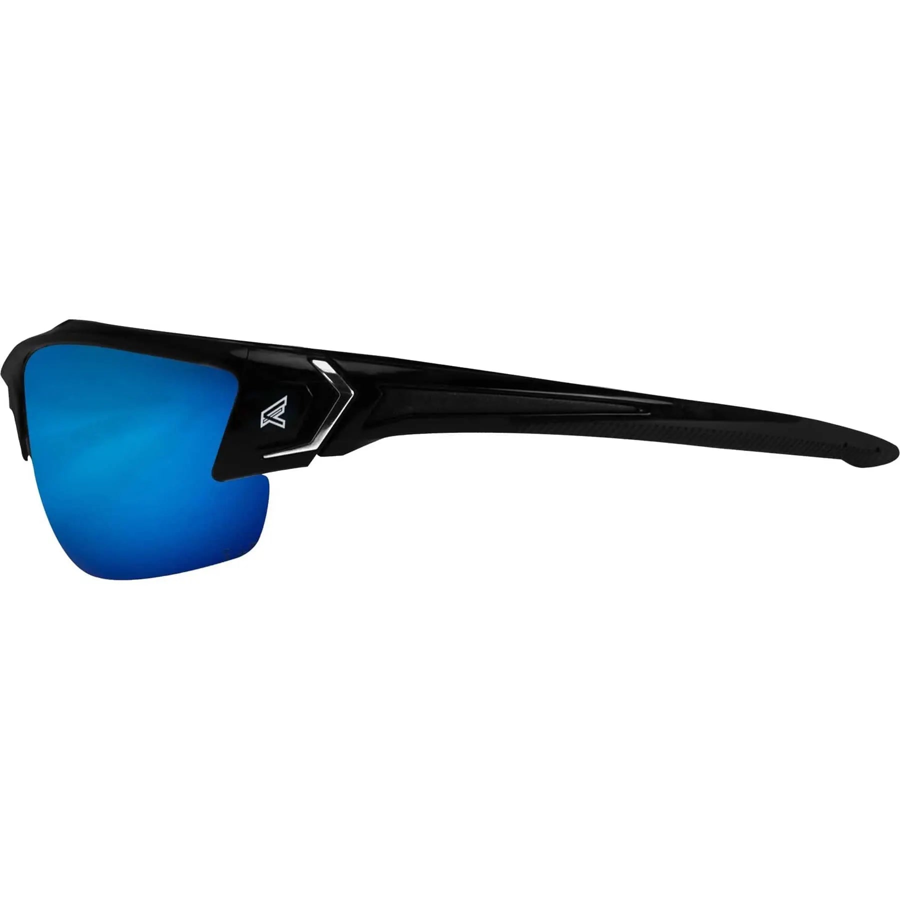 EDGE - Khor G2 Polarized Safety Glasses, Black/Aqua Precision Blue Mirror Lens - Becker Safety and Supply