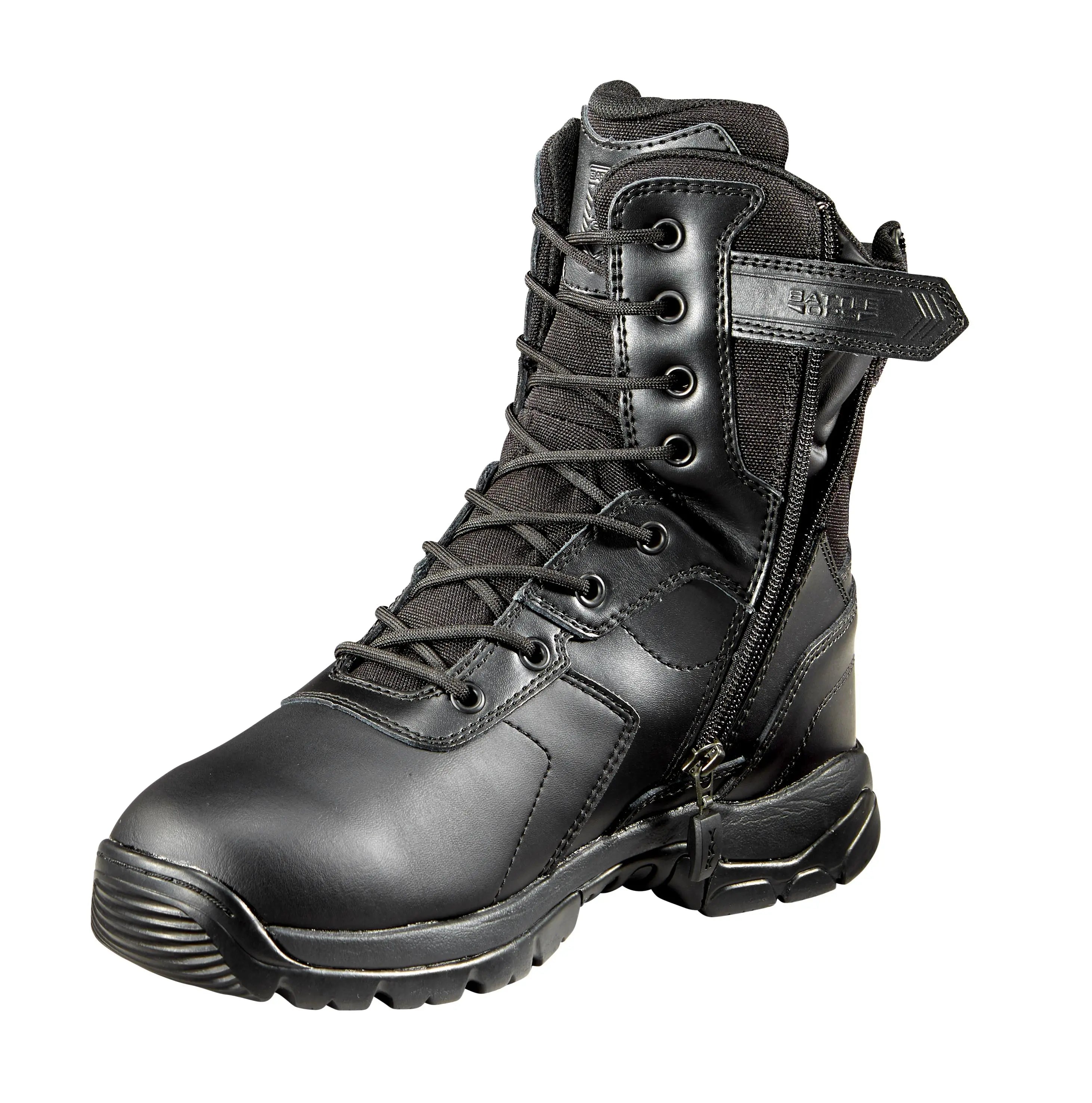 BATTLE OPS 8-INCH WATERPROOF TACTICAL BOOT - SIDE ZIP COMP SAFETY TOE, BLACK- - Becker Safety and Supply