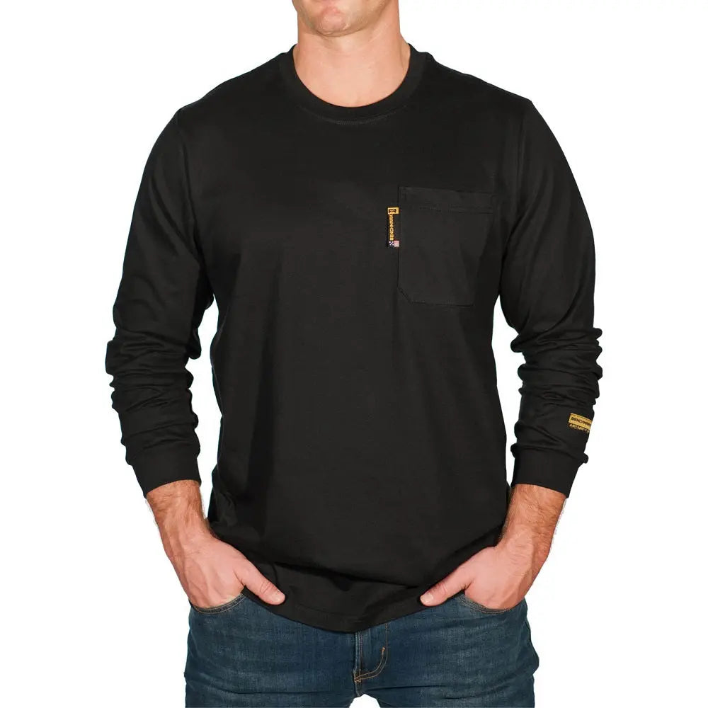 BENCHMARK FR- 6.2OZ "DRILLING AND CHILLIN" FLAME RESISTANT SHIRT, BLACK  Becker Safety and Supply