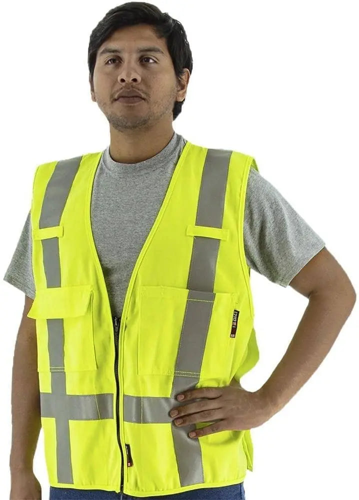 BLAZETEX - FR High Viz Safety Vest, Lime - Becker Safety and Supply