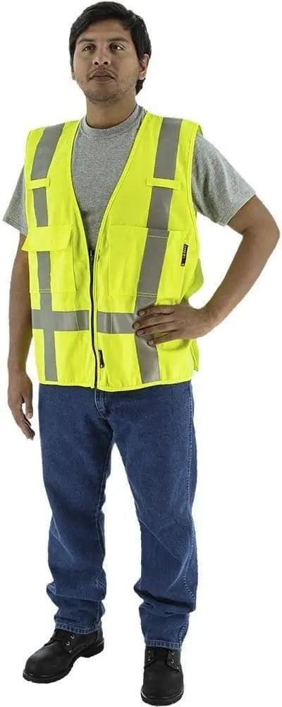 BLAZETEX - FR High Viz Safety Vest, Lime - Becker Safety and Supply