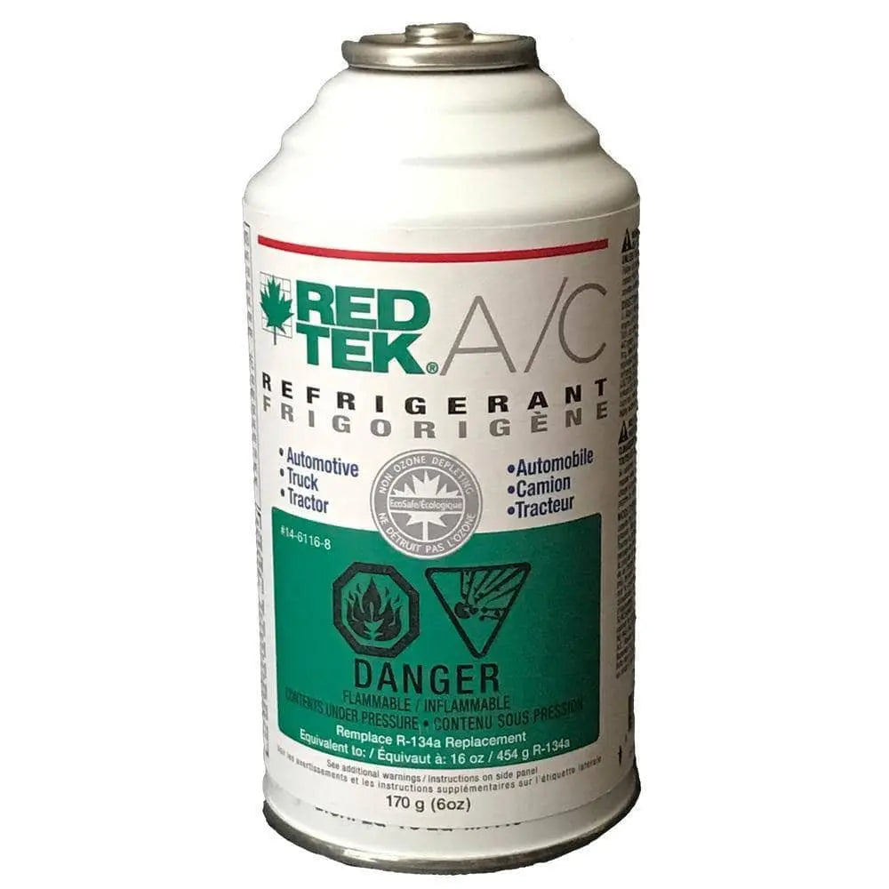 RED TEK - A/C Refrigerant 6 oz cans can be used in all R134a applications - Becker Safety and Supply