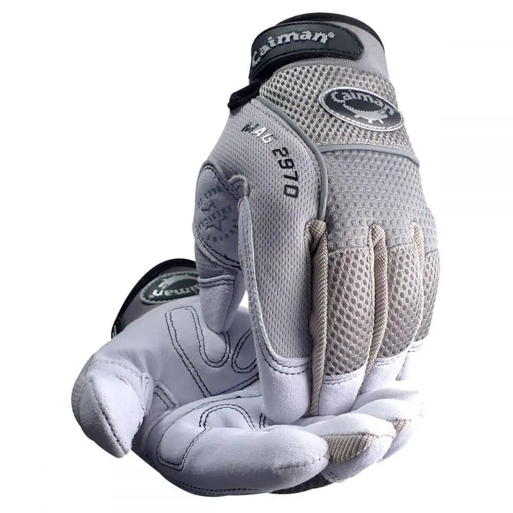 CAIMAN - Deerskin Padded Pam Knuckle Protection Mechanics Gloves - Becker Safety and Supply