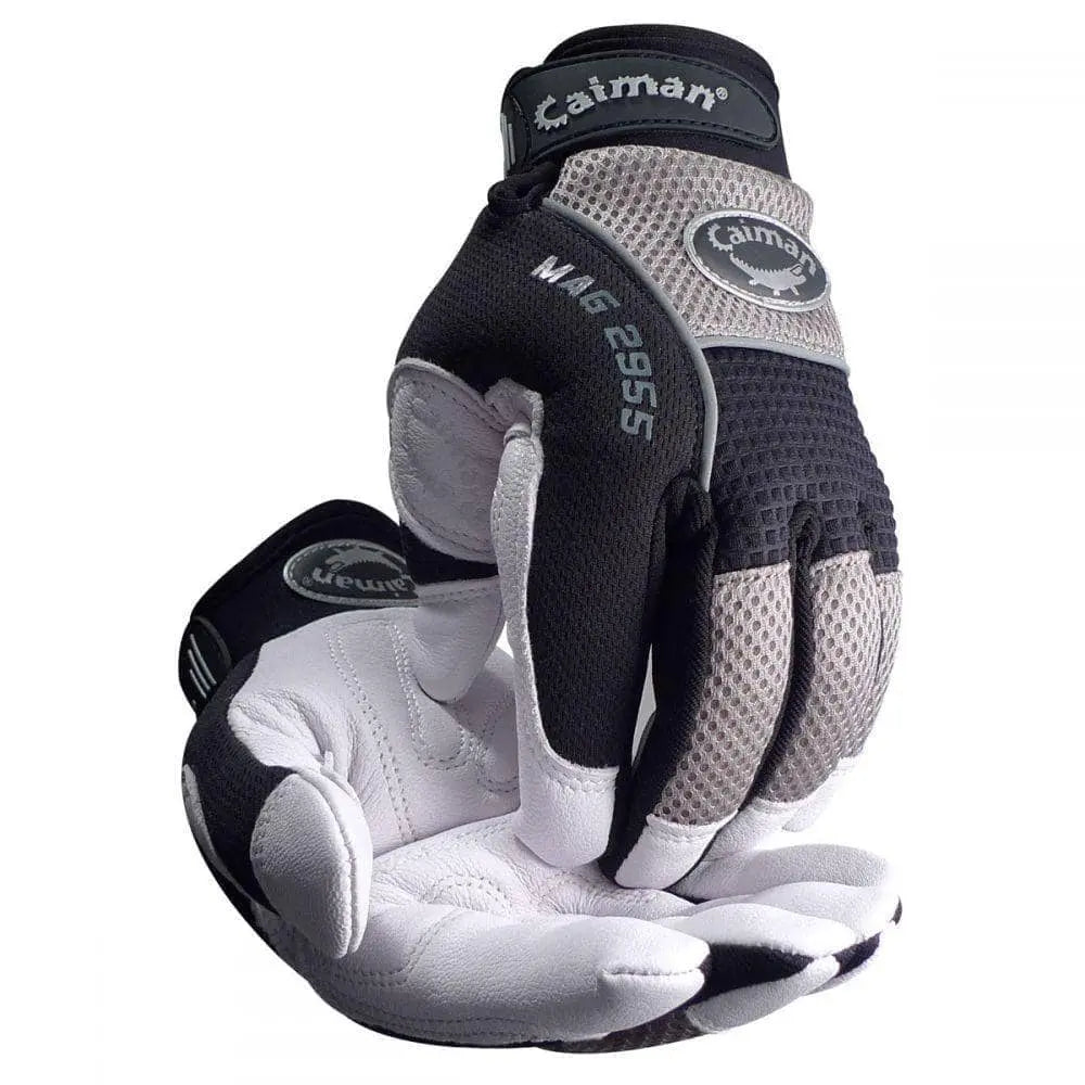 CAIMAN - Goat Grain Padded Palm Knuckle Protection Mechanics Glove