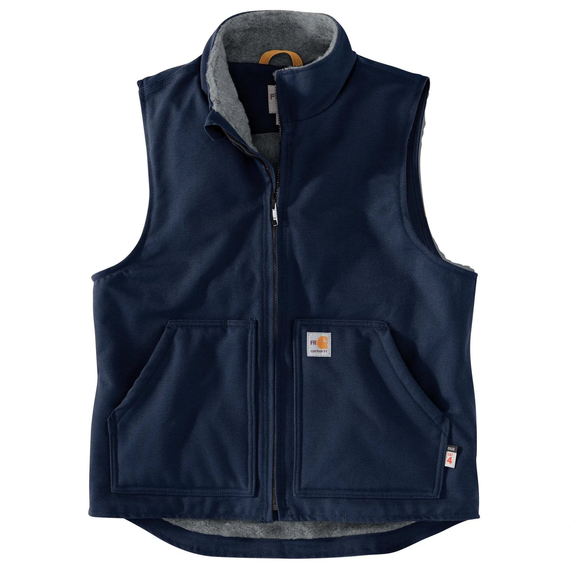 CARHARTT - Flame Resistant Relaxed Fit Duck Sherpa-Lined Mock Neck Vest - Becker Safety and Supply