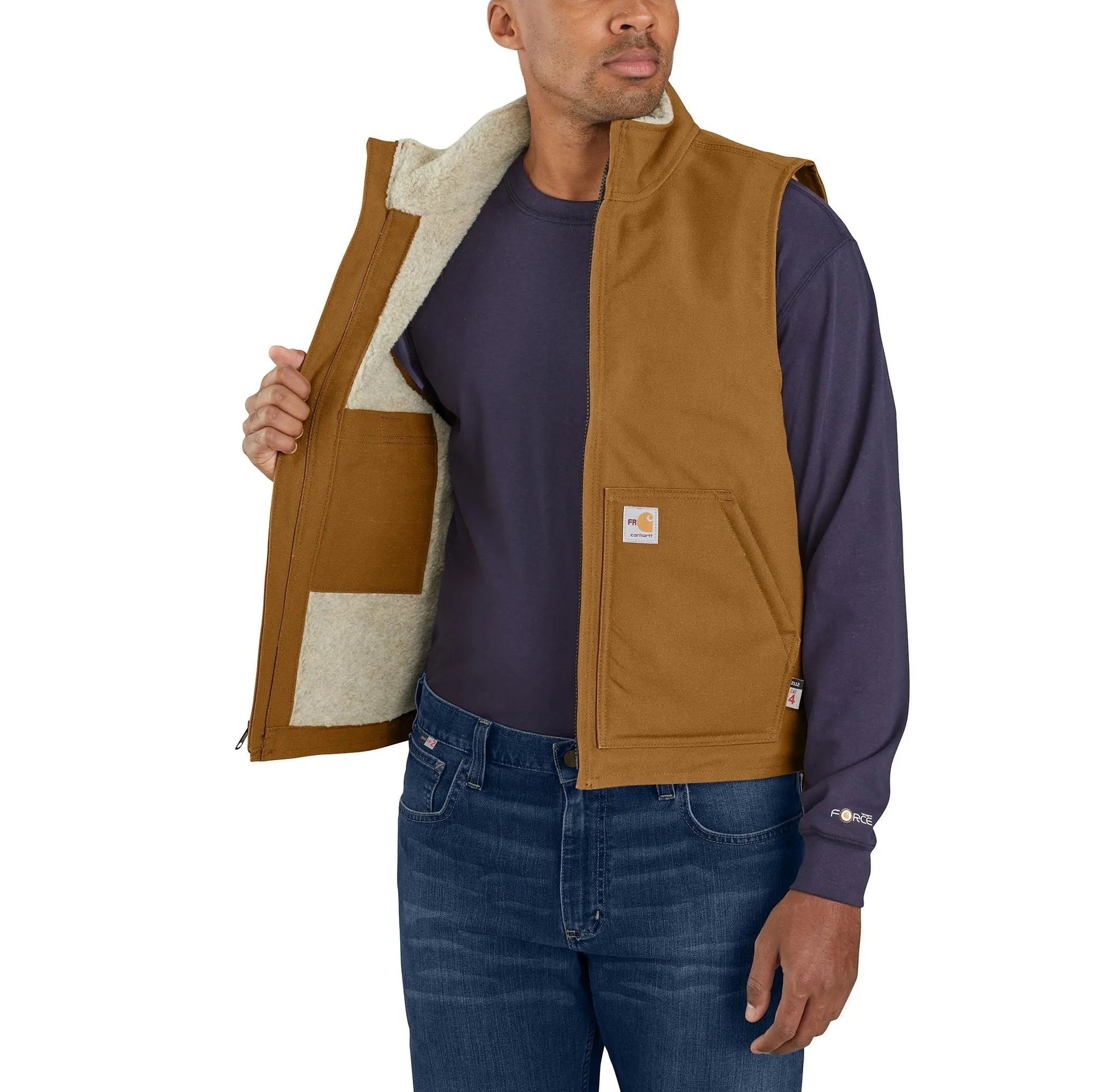 CARHARTT - Flame Resistant Relaxed Fit Duck Sherpa-Lined Mock Neck