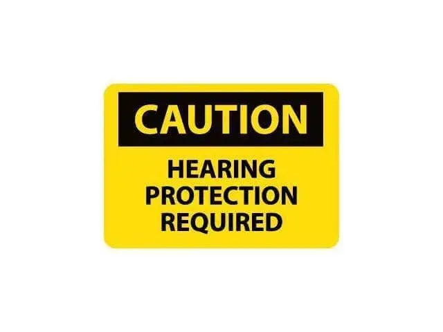 CAUTION - Hearing Protection Required - 7 x 10 - Aluminum - Becker Safety and Supply