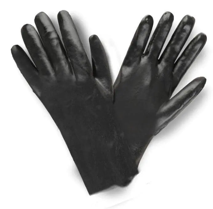 CORDOVA - Black PVC Single Dipped Smooth Finish Interlock Lined 10" Length - Becker Safety and Supply
