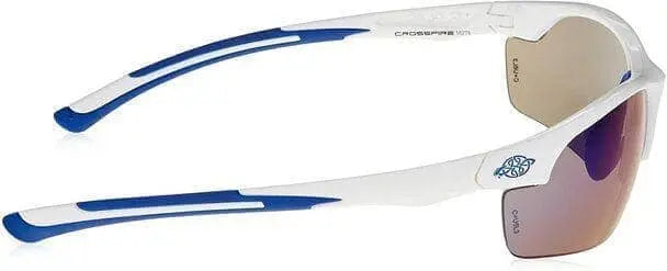 CROSSFIRE - AR3 Half Frame Safety Glasses Full Blue Mirror Lens, White Frame - Becker Safety and Supply