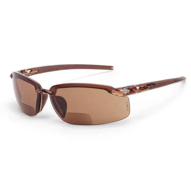 CROSSFIRE - ES5 Bifocal Safety Eyewear 2.5 Diopter, Crystal Brown - Becker Safety and Supply