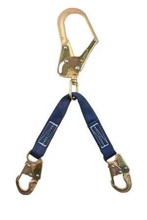 FALLTECH - Rebar Positioning Assembly - Swivel Steel Rebar Hook with 2.5" Gate; 2 Steel Snap Hooks; 2 Layer Jacketed Web - 23" - Becker Safety and Supply