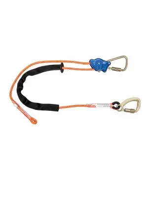 FALLTECH - TowerClimber® Adjustable Rope Positioning Lanyard - Aluminum Auto-locking Rope Adjuster; Steel Integral Adjuster Carabiner; Steel Carabiner Harness Connector; Abrasion resistant sleeve; Durable kernmantle rope - 6.5' - includes Gear Bag - Becker Safety and Supply