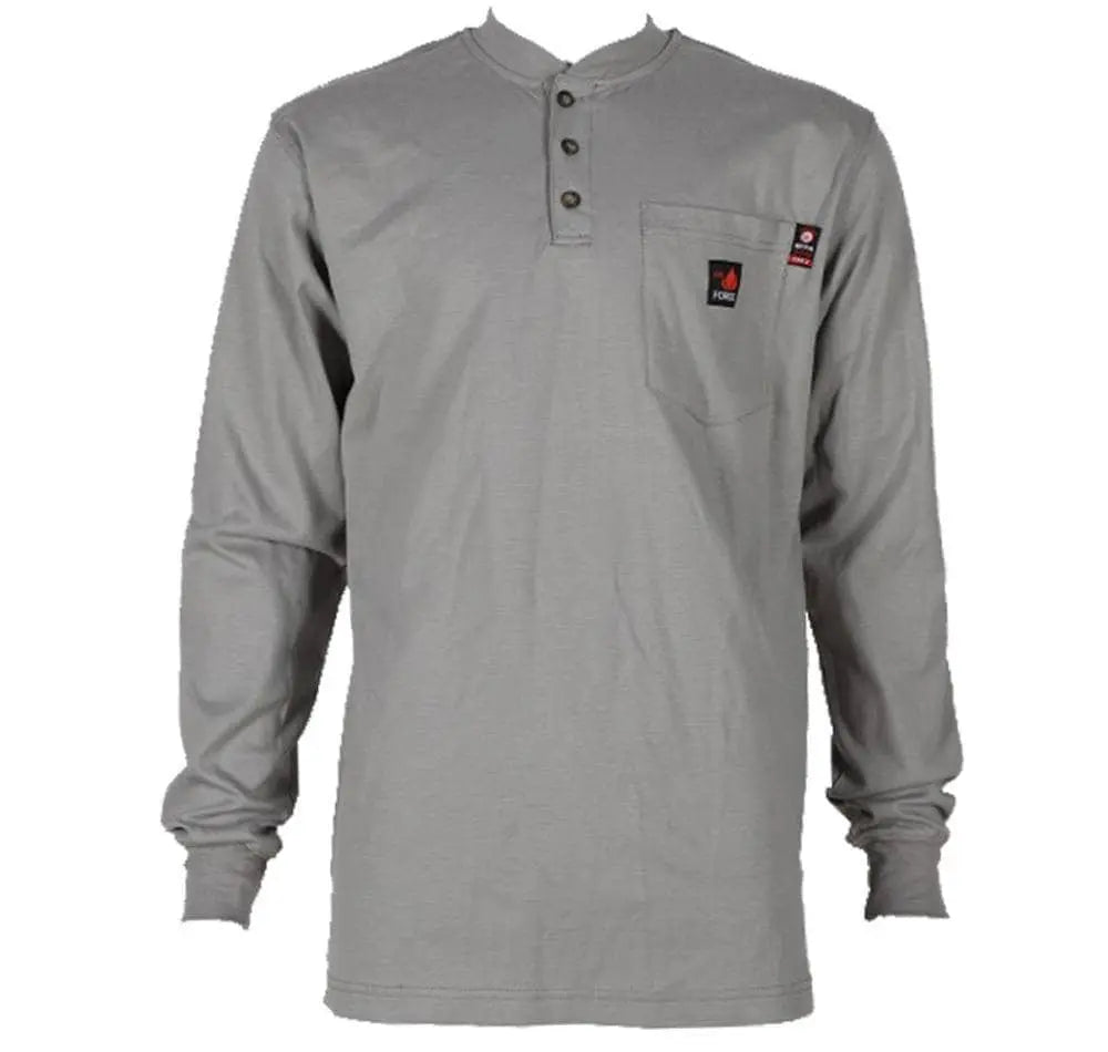 FORGE - Men's FR Henley, Grey - Becker Safety and Supply