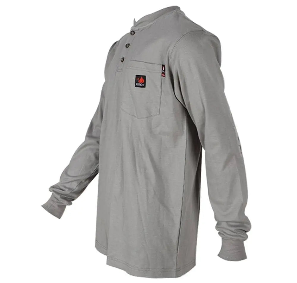 FORGE - Men's FR Henley, Grey - Becker Safety and Supply