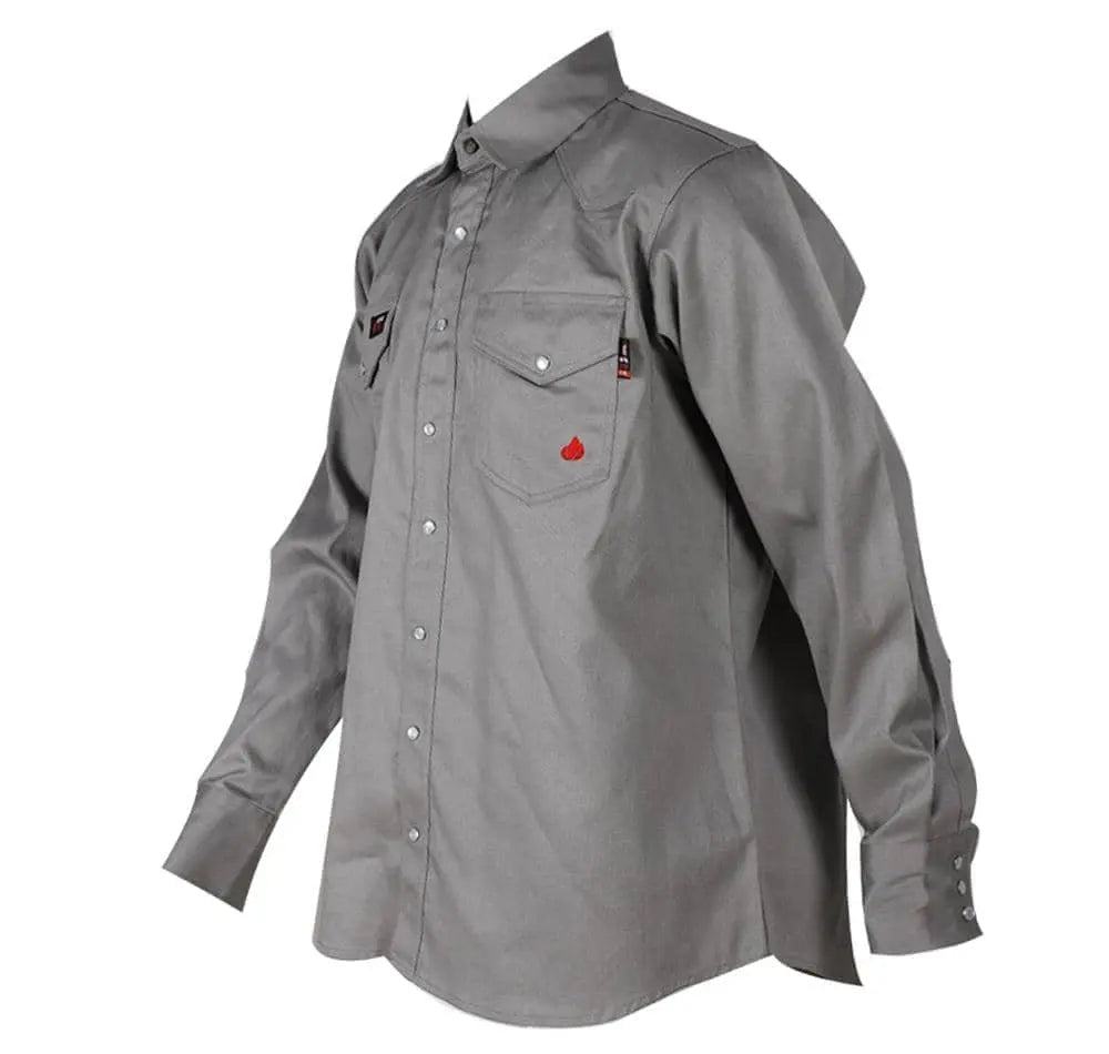 FORGE - Men's FR Solid Button Shirt, Light Gray - Becker Safety and Supply