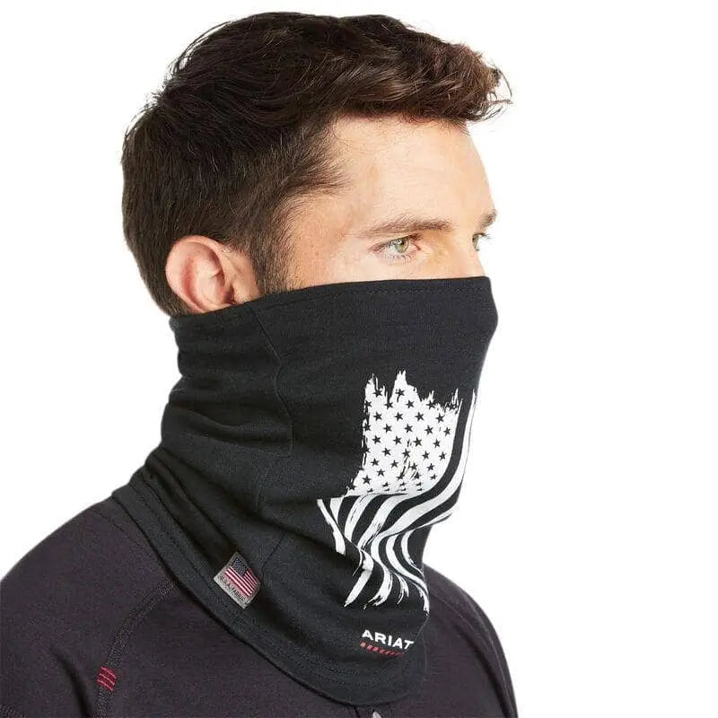 ARIAT - FR Polartec Neck/Face Flag Gaiter Black - Becker Safety and Supply