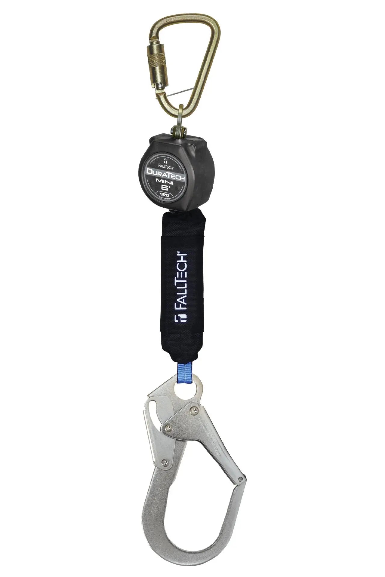 FallTech 6' Mini Personal SRL with Steel Rebar Hook, Includes Steel Dorsal Connecting Carabiner