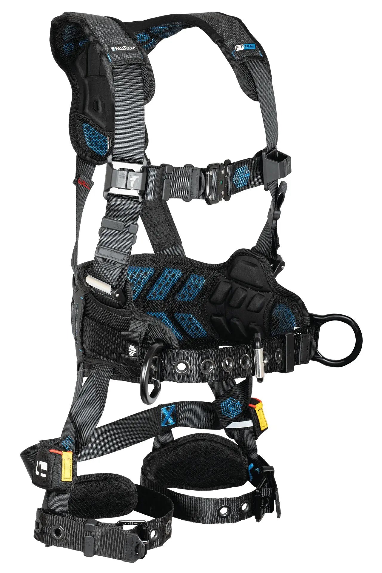 FallTech - FT-One‚ 3D Construction Belted Full Body Harness, Tongue Buckle Leg Adjustments
