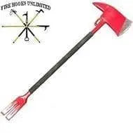 Fire Hooks Unlimited - 11 pound steel handled AXE - 6 lb. pickhead on one end and a Halligan fork on the other - Becker Safety and Supply