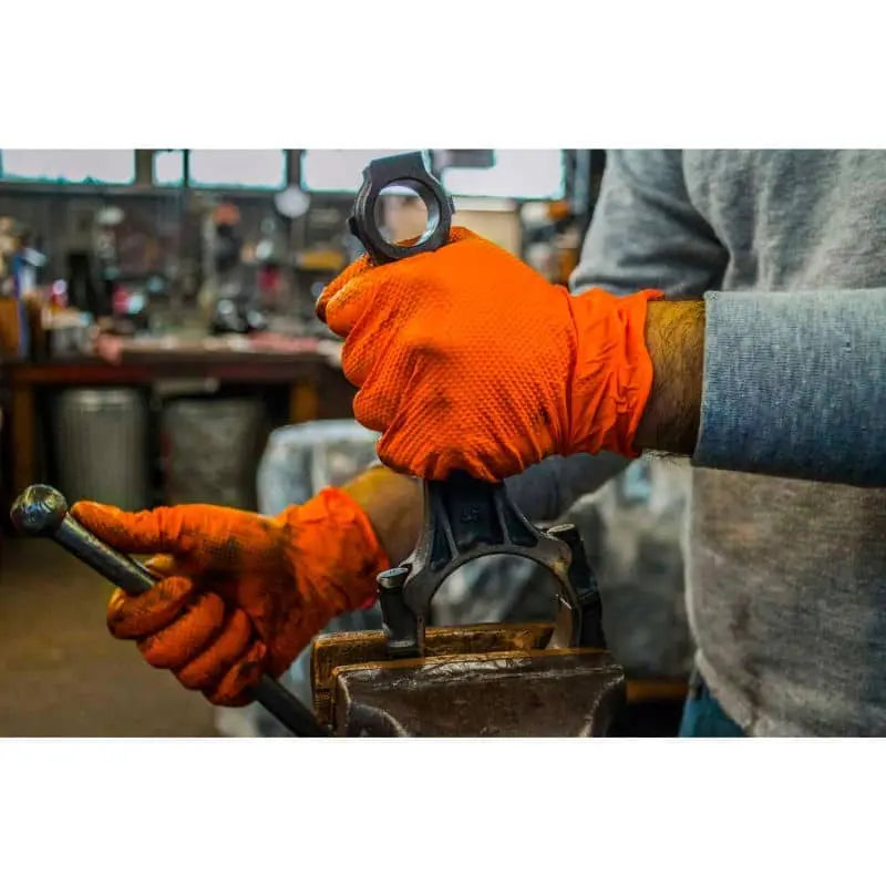 Gloveworks - Disposable Nitrile, Gloves, 8 mil, Orange - Becker Safety and Supply