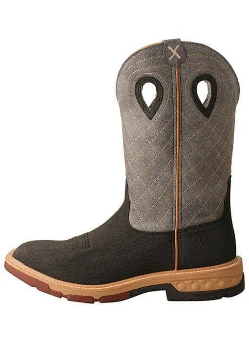 TWISTED X - Mens‚ 12Alloy Toe Western Work Boot with CellStretch, Rubberized Charcoal/Grey - Becker Safety and Supply