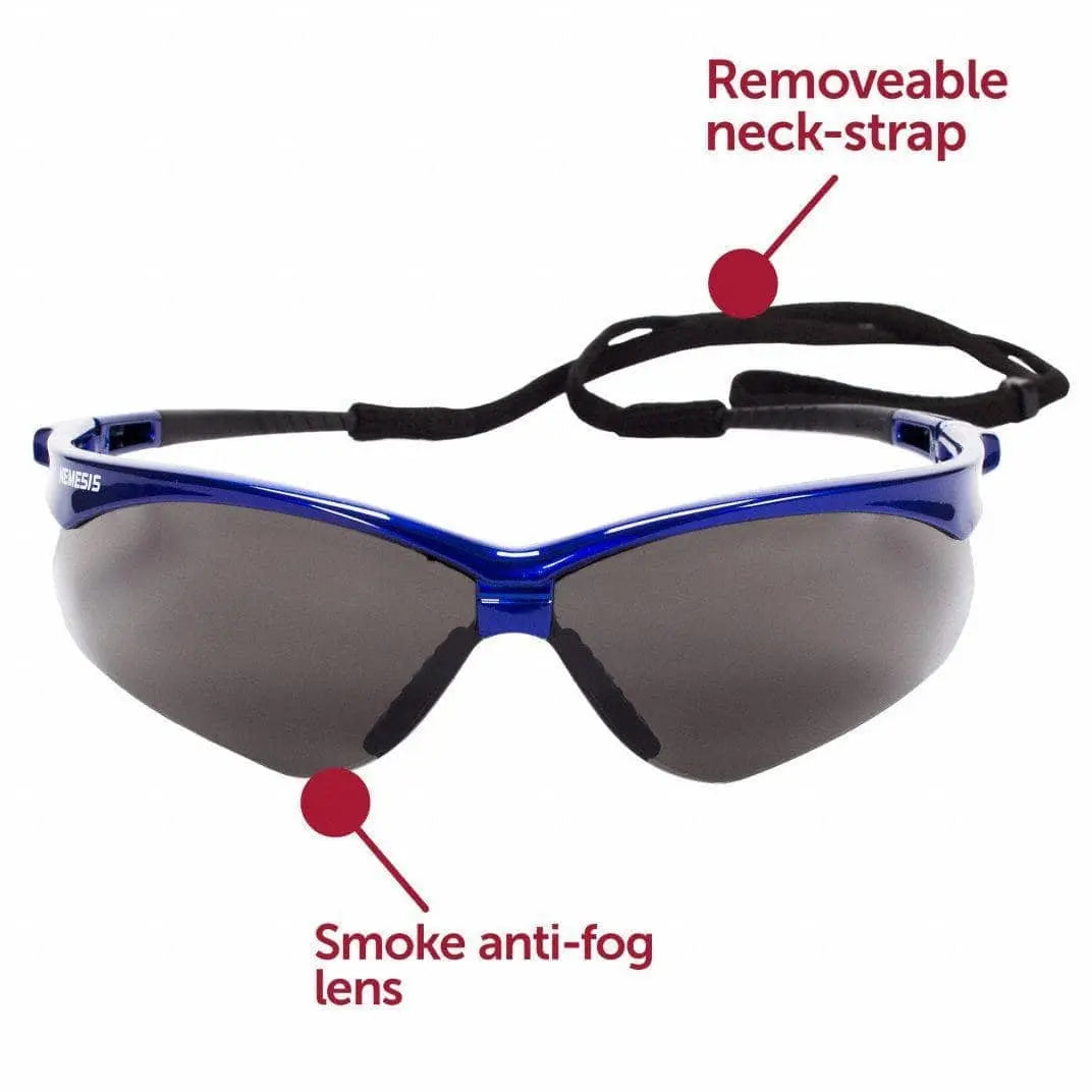 JACKSON SAFETY - V30 Nemesis Safety Glasses, Metallic Blue - Becker Safety and Supply
