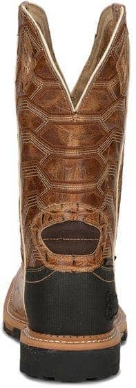 JUSTIN BOOTS - Derrickman Safety Toe, Caramel Croc Print - Becker Safety and Supply