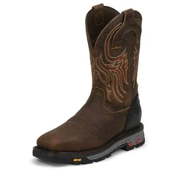 JUSTIN BOOTS - Driscoll Waterproof Safety Toe, Pecan Brown - Becker Safety and Supply