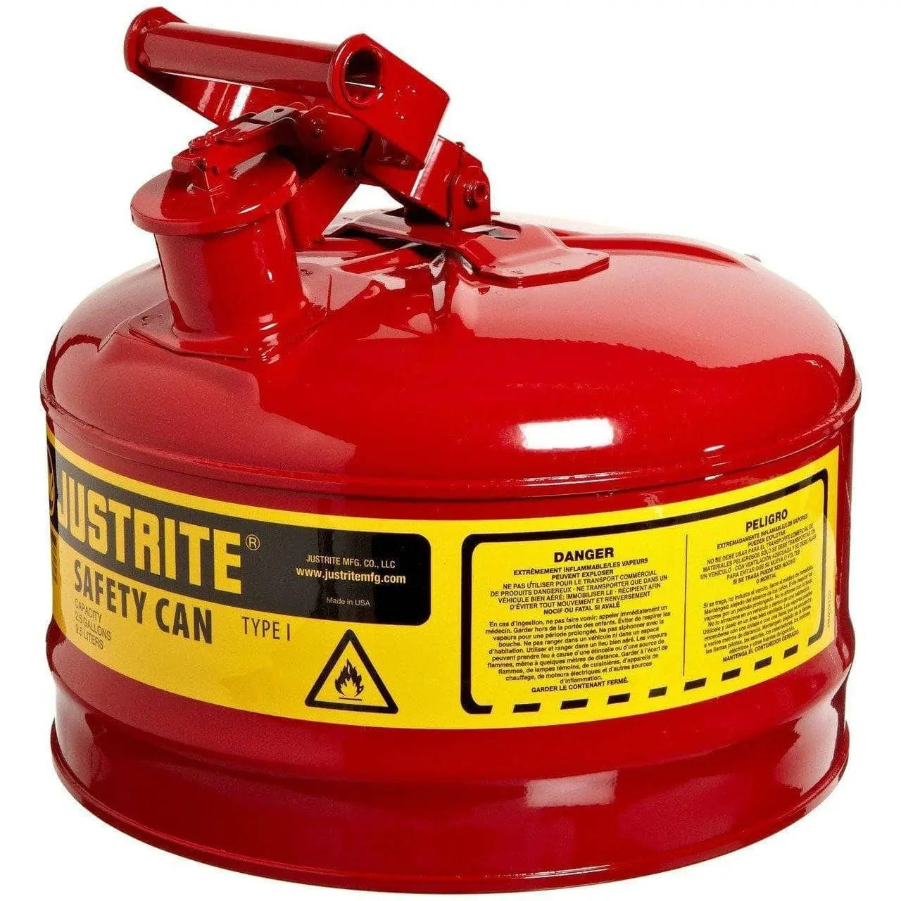 JUSTRITE - Type I Steel Safety Can 2.5 Gallon - Becker Safety and Supply