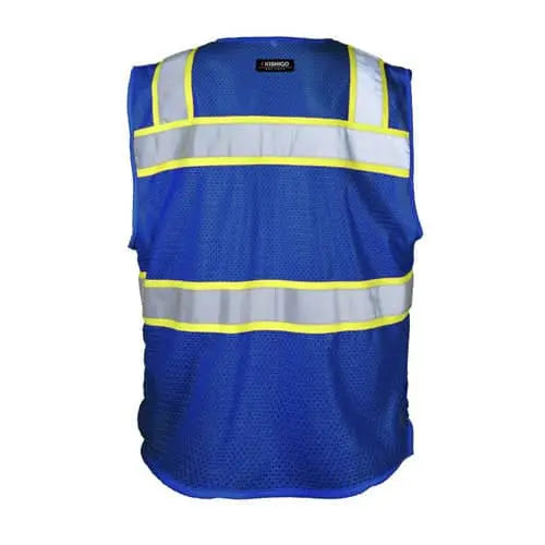 KISHIGO - ENHANCED VISIBILITY
3 POCKET MESH VEST, ROYAL BLUE - Becker Safety and Supply