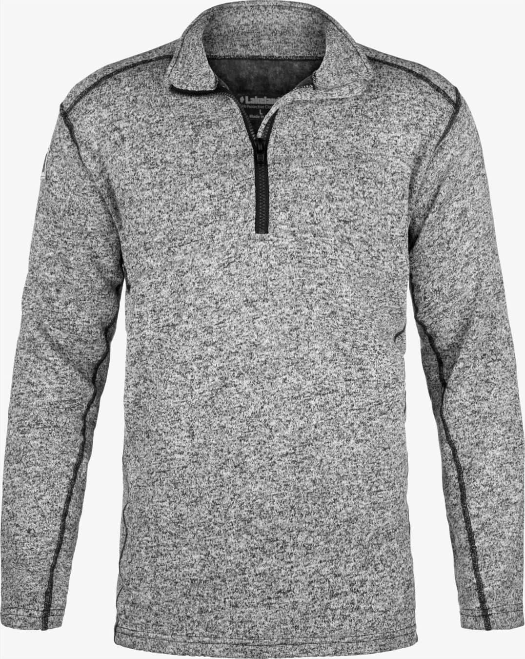 LAKELAND - Mens Quarter Zip Long Sleeve Sweater knit, Dual Certified, NFPA 70E, 2112 certified, Heather Gray - Becker Safety and Supply