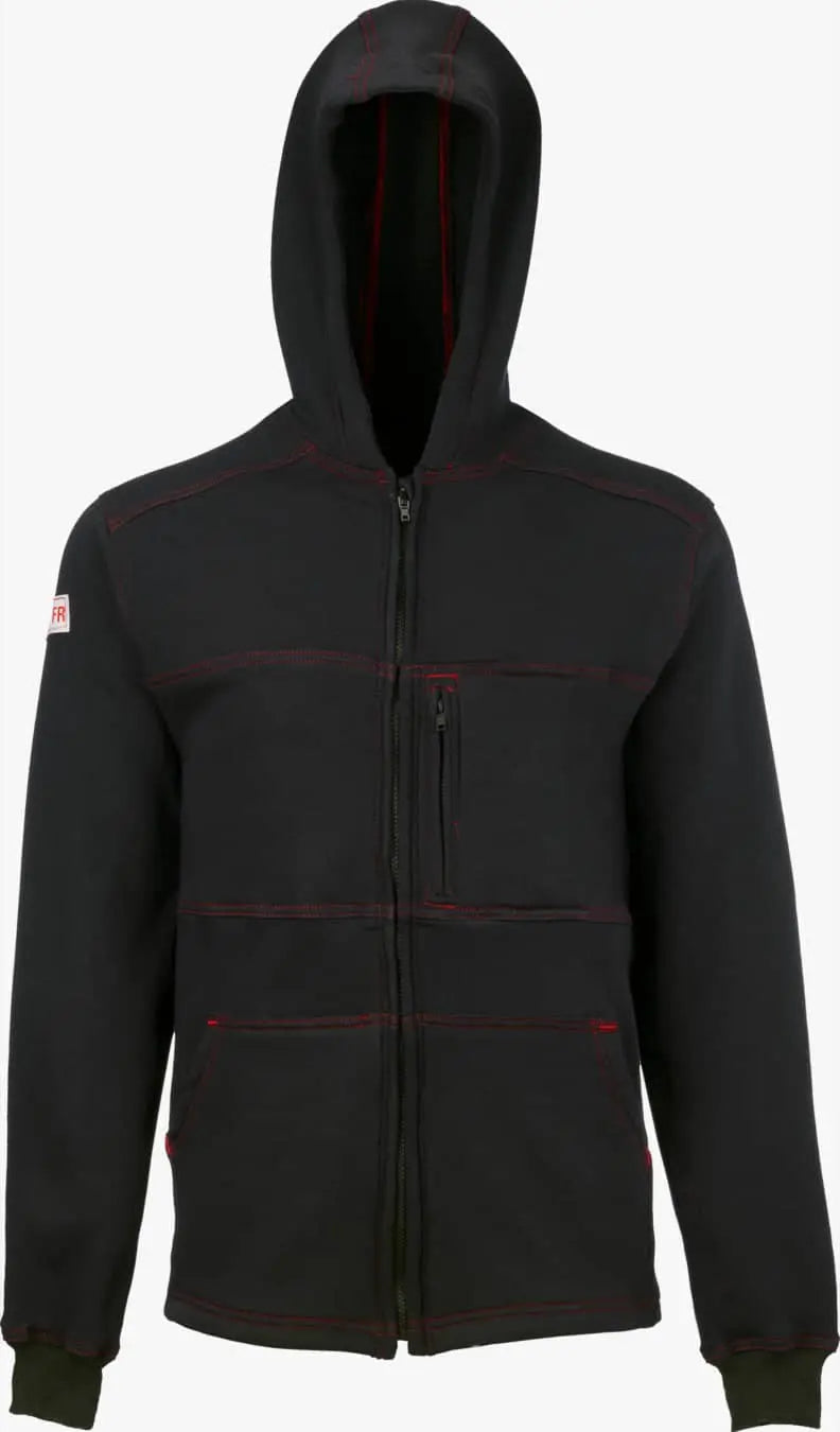 LAKELAND - Zip Front  Hoodie. Dual certified, NFPA 70E, 2112  certified, Black - Becker Safety and Supply