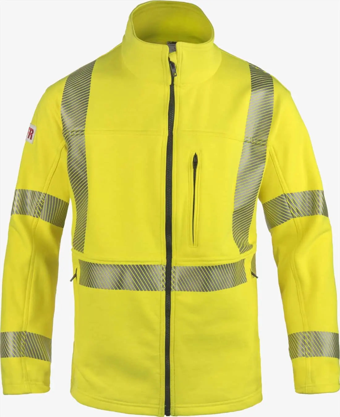 LAKELAND - Zip front jacket. Dual Certified, NFPA 70E, 2112 certified, Hi-Vis yellow 2" seg trim - Becker Safety and Supply