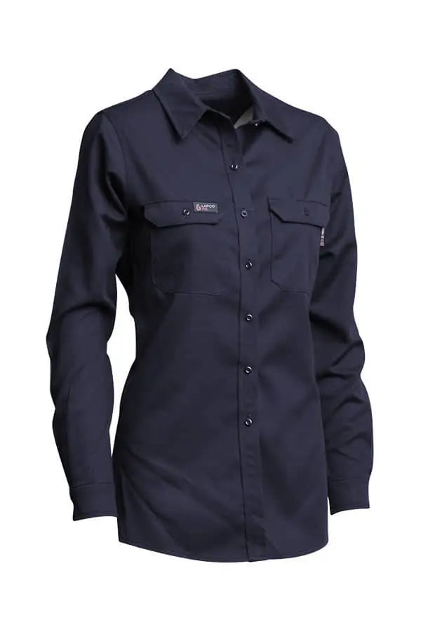 LAPCO - Ladies FR Uniform Shirt, 7oz. Westex® UltraSoft AC, Navy - Becker Safety and Supply