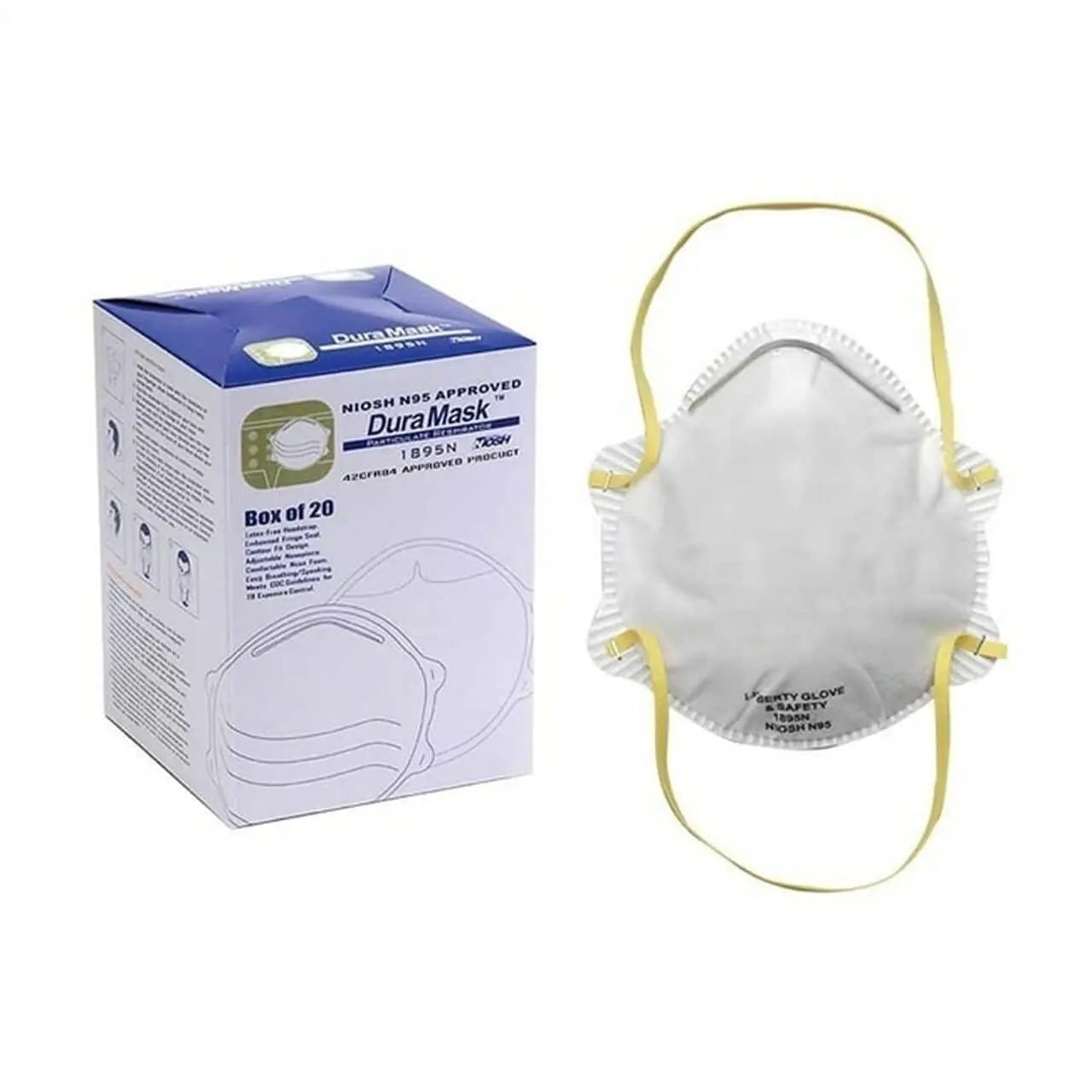 LIBERTY - Duramask NIOSH N95 Particulate Respirator with Head Straps (Box of 20) - Becker Safety and Supply