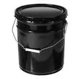 FREUND - 5 gallon Steel Open Head Bucket w/ Lug-style lid - Black - Becker Safety and Supply