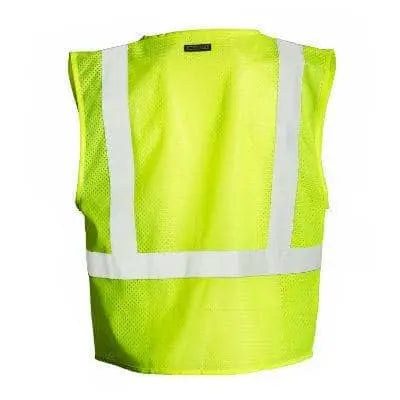 M.L Kishigo - 4 Pocket Hook & Loop Mesh Vest - Lime - Becker Safety and Supply