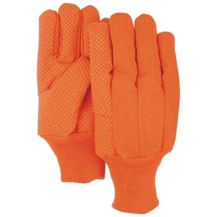 MAJESTIC - 10oz Cotton Canvas Glove with Orange PVC Dots - Becker Safety and Supply