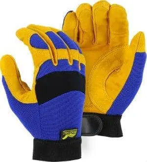 MAJESTIC - Bronze Eagle Mechanics Glove with Reverse Grain Cowhide Palm and Knit Back - Becker Safety and Supply