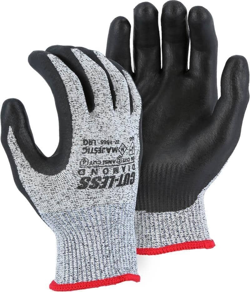 MAJESTIC - Cut Less Diamond Seamless Knit Glove with Ultimate Grip Foam Nitrile Palm