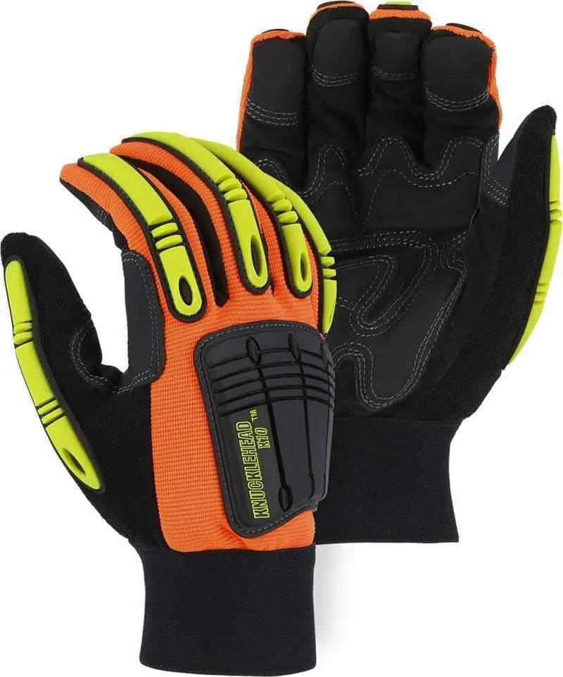 MAJESTIC - Knucklehead X10 Kevlar Lined High Viz Orange Glove - Becker Safety and Supply